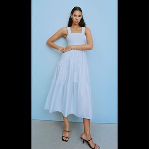 Zara Tiered Poplin Dress